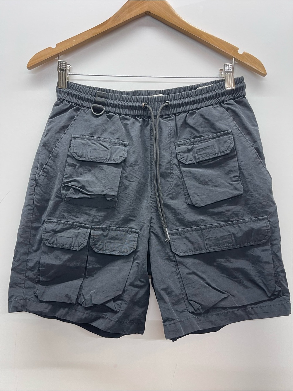 Pacsun Black Cargo Utility Shorts Many Pockets Drawstring- 5.5" Inseam